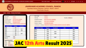 JAC 12th Arts Result 2025