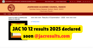 JAC Class 10th 12th Results 2025